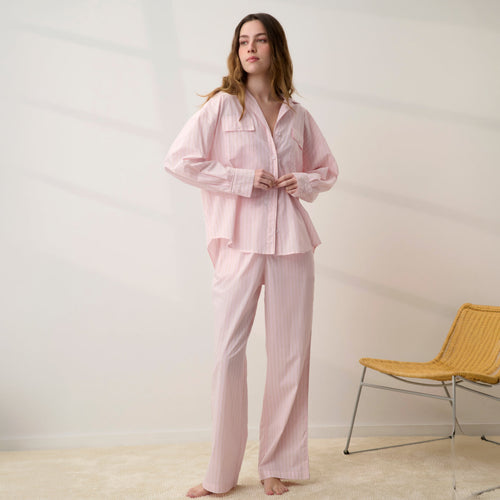 Airy Cotton Piped Button Down