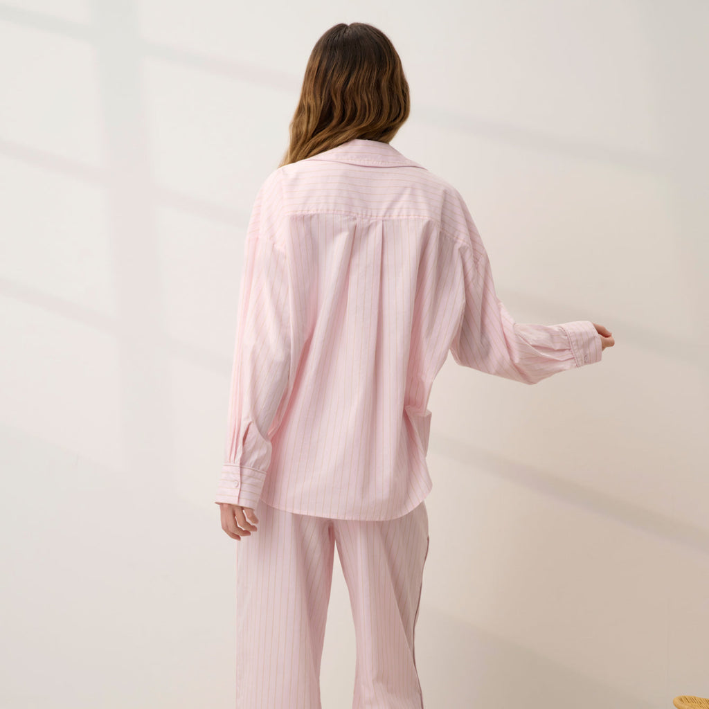 Airy Cotton Piped Button Down