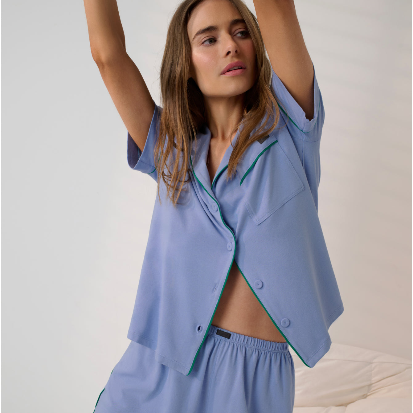 Slumberknit™ Shawl Collar Short Sleeve Short Set