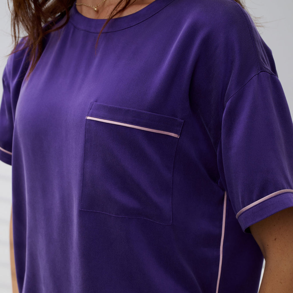 Washable Silk Tee Short Set