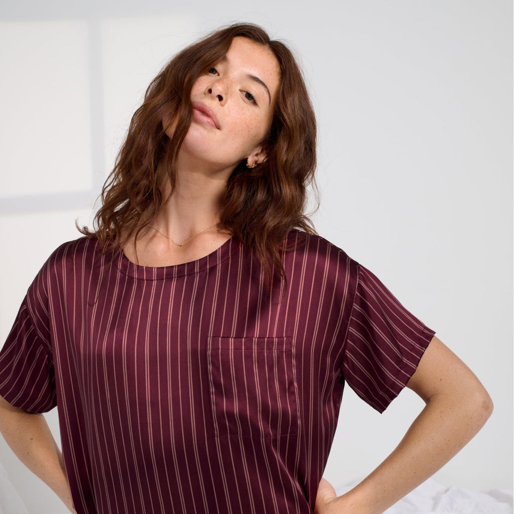 Washable Silk Oversized Sleep Tee
