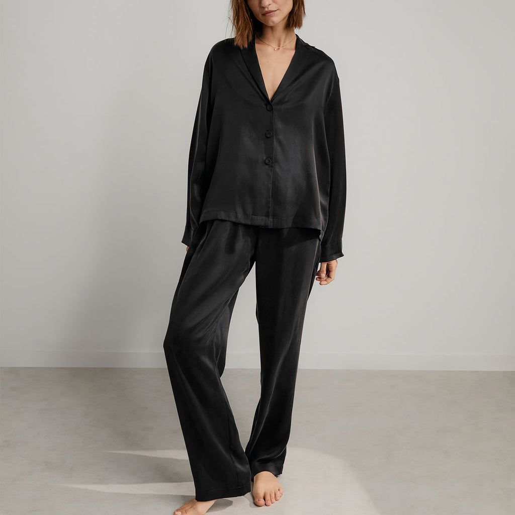 Washable Silk Long Sleeve Pant Set